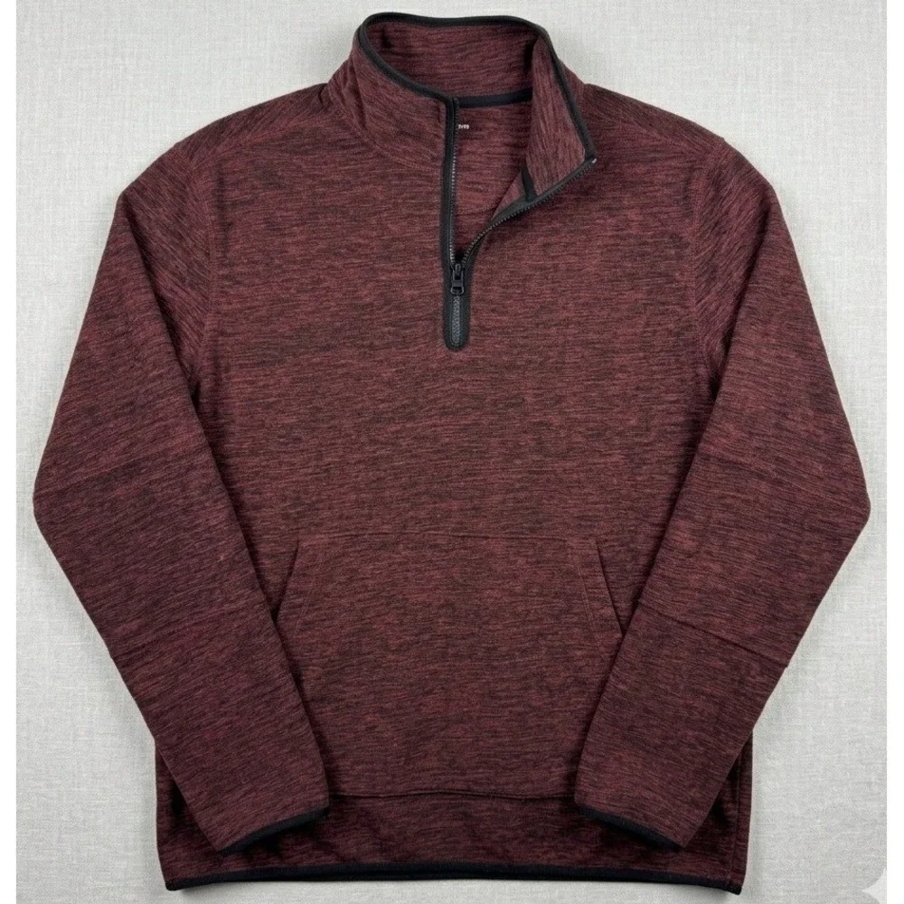 Banana Republic Arctic Fleece Pullover Mens XL Burgundy Heather 1/4 Zip Gorpcore